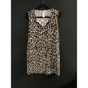 Tommy Bahama Woman’s Size L Cheetah Animal Print Sleeveless Dress V-Neck Spandex
